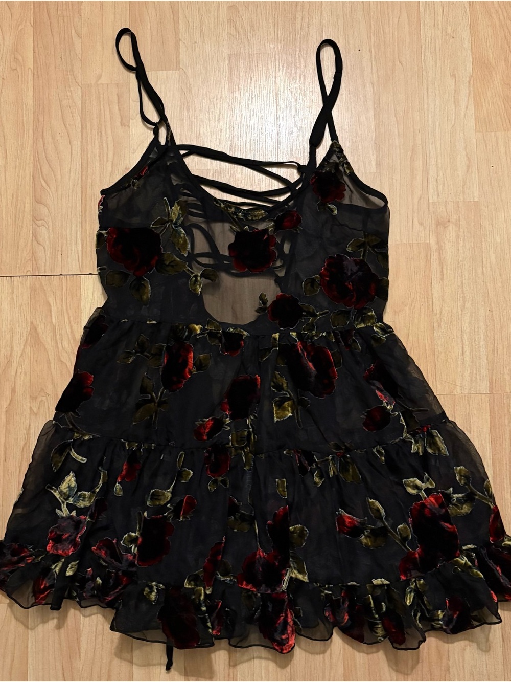 NWT DOLLS KILL WIDOW Befallen Romance Mini Dress Black Purple Velvet Burnout